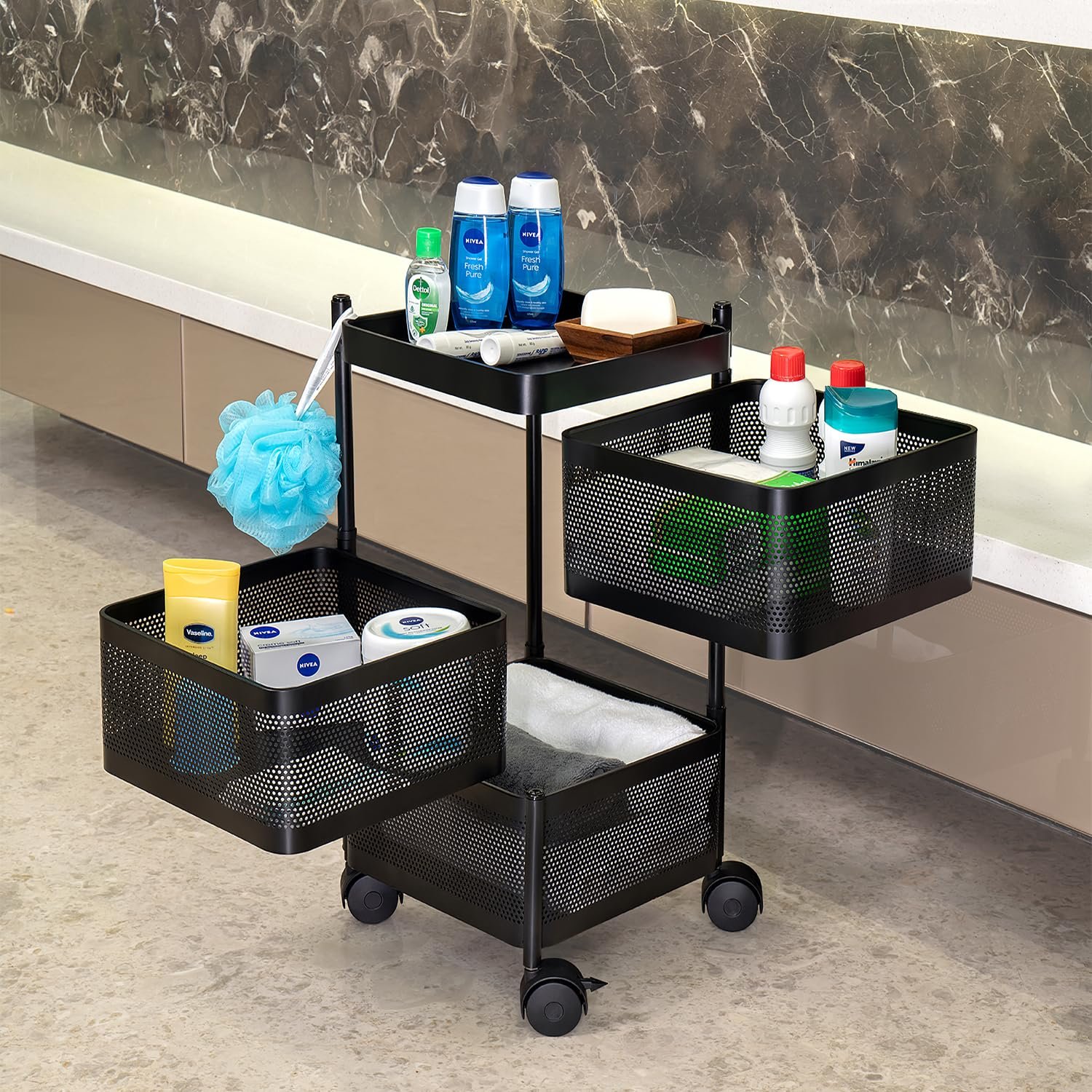  Metal Multi-Purpose Trolley Storage Organizer and Kitchen Accessories Items for Kitchen Storage Ra